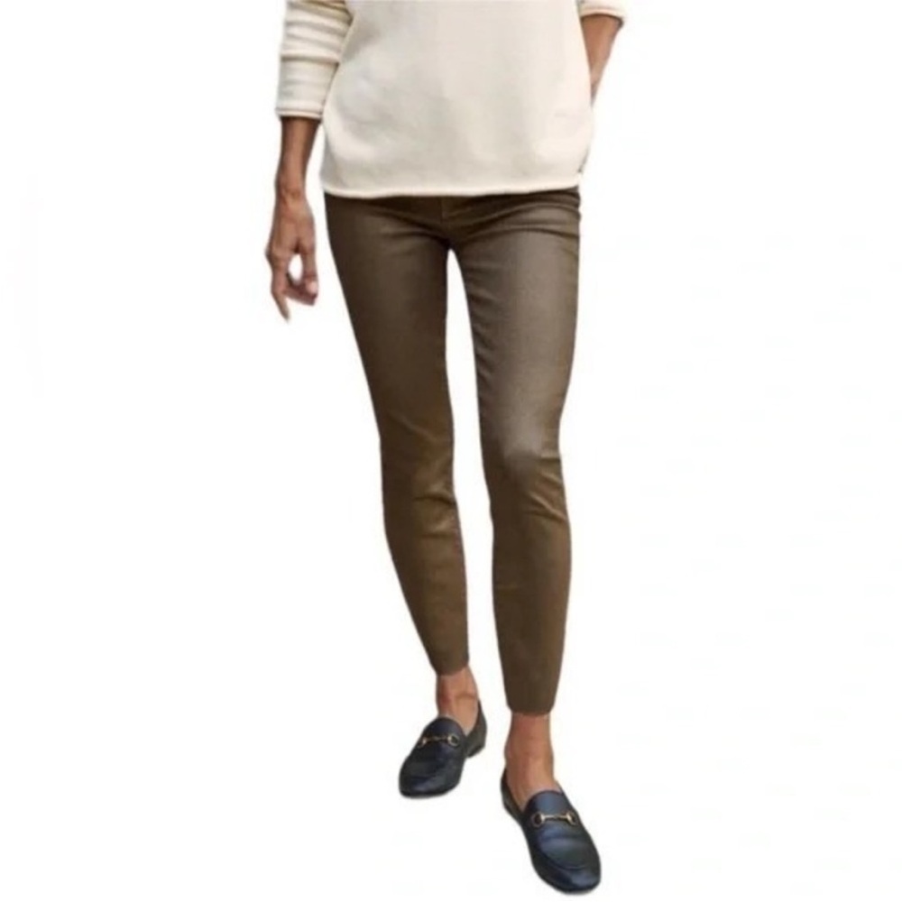 Frank & Eileen SLIGO Skinny Bronze Metallic Italian Waxed Denim Jeans 28